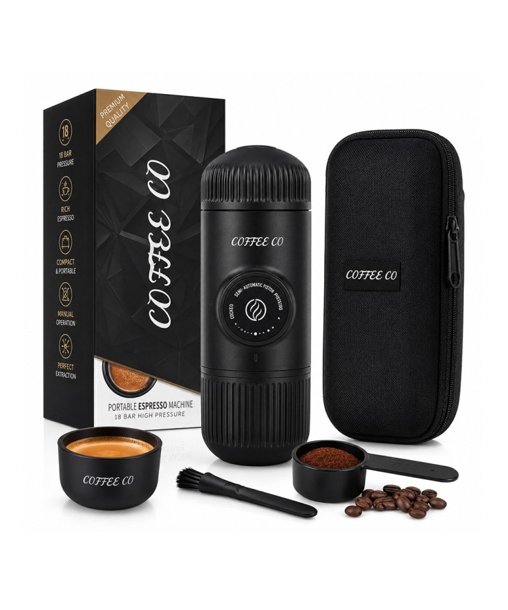 COFFEE CO Machine Espresso Portable Haut de Gamme – Café Premium Nomade Compact & Élégant