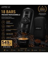 COFFEE CO Machine Espresso Portable Haut de Gamme – Café Premium Nomade Compact & Élégant