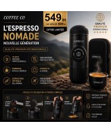 COFFEE CO Machine Espresso Portable Haut de Gamme – Café Premium Nomade Compact & Élégant