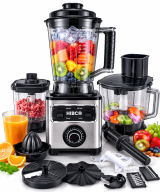 HIBCO Blender Multifonction 8 En 1 4L – Robot de Cuisine Professionnel 15 Vitesses – Mixeur, Hachoir, Presse Agrumes