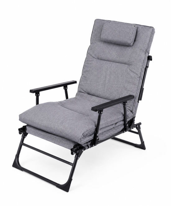 HIBCO Fauteuil Relax Pliant Premium avec Matelas 5 cm – Bain de Soleil Multi-Positions