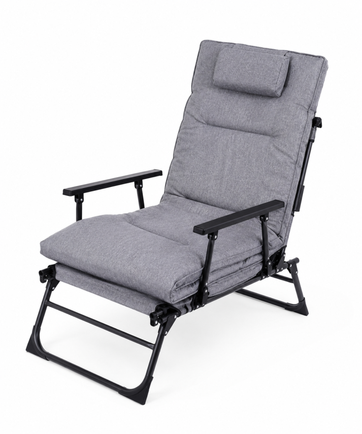 HIBCO Fauteuil Relax Pliant Premium avec Matelas 5 cm – Bain de Soleil Multi-Positions