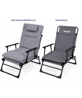 HIBCO Fauteuil Relax Pliant Premium avec Matelas 5 cm – Bain de Soleil Multi-Positions