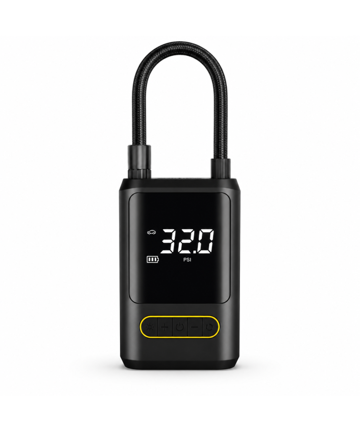 Mini Compresseur d'Air Portable Sans Fil 150 PSI - Gonfleur Pneus Voiture Moto Vélo Rechargeable USB-C