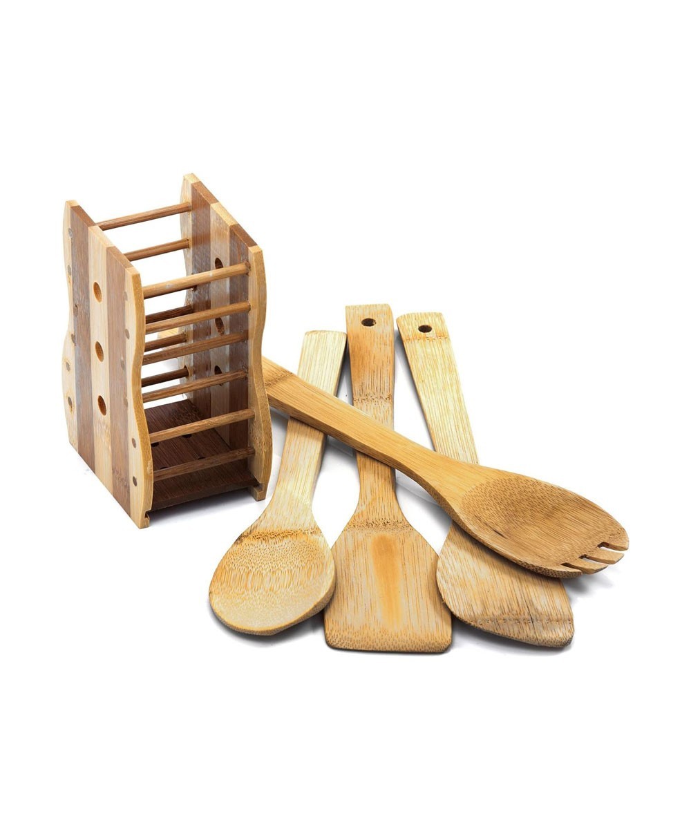 Royalford Wooden Bamboo Kitchen Utensil Set