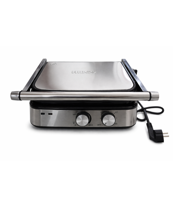 HIBCO Grill Électrique 2000W | Machine Panini & Sandwich Ouverture 180°