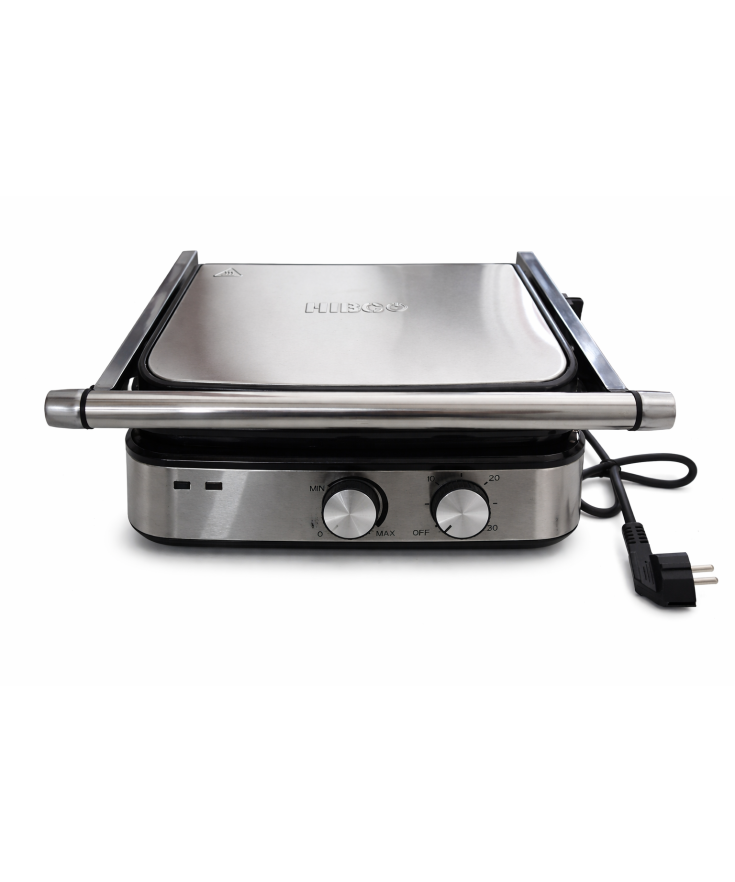 HIBCO Grill Électrique 2000W | Machine Panini & Sandwich Ouverture 180°