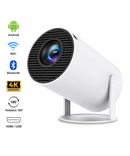 HY300 Pro Mini Projecteur Android 11 WiFi Bluetooth Compatible 4K