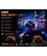 HIBCO HY300-A Projecteur Gaming Smart WiFi HD – 2 Manettes Sans Fil – Carte SD 64 Go Jeux Préinstallés – HDMI USB – Support 4K