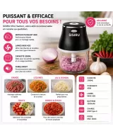 SISIRU Mini Hachoir Électrique USB 200ml – Rechargeable Sans Fil