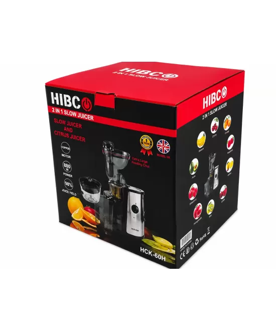 HIBCO HCK-60H Extracteur de Jus Lent 150W 2 en 1