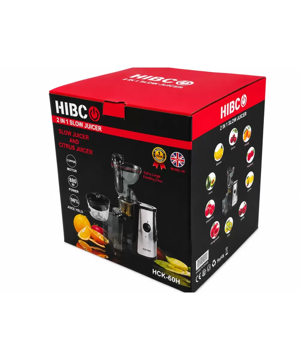HIBCO HCK-60H Extracteur de Jus Lent 150W 2 en 1