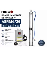 Pompe Immergée 4SRM4/26 3HP 2,2kW 170m | HIBCO