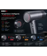 Sèche-cheveux HIBCO 1400W – Moteur Haute Vitesse  – 3 Températures – 2 Vitesses – Concentrateur Magnétique
