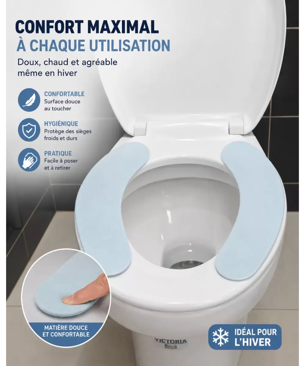 HIBCO Coussin Siège WC Auto-Adhésif Lavable