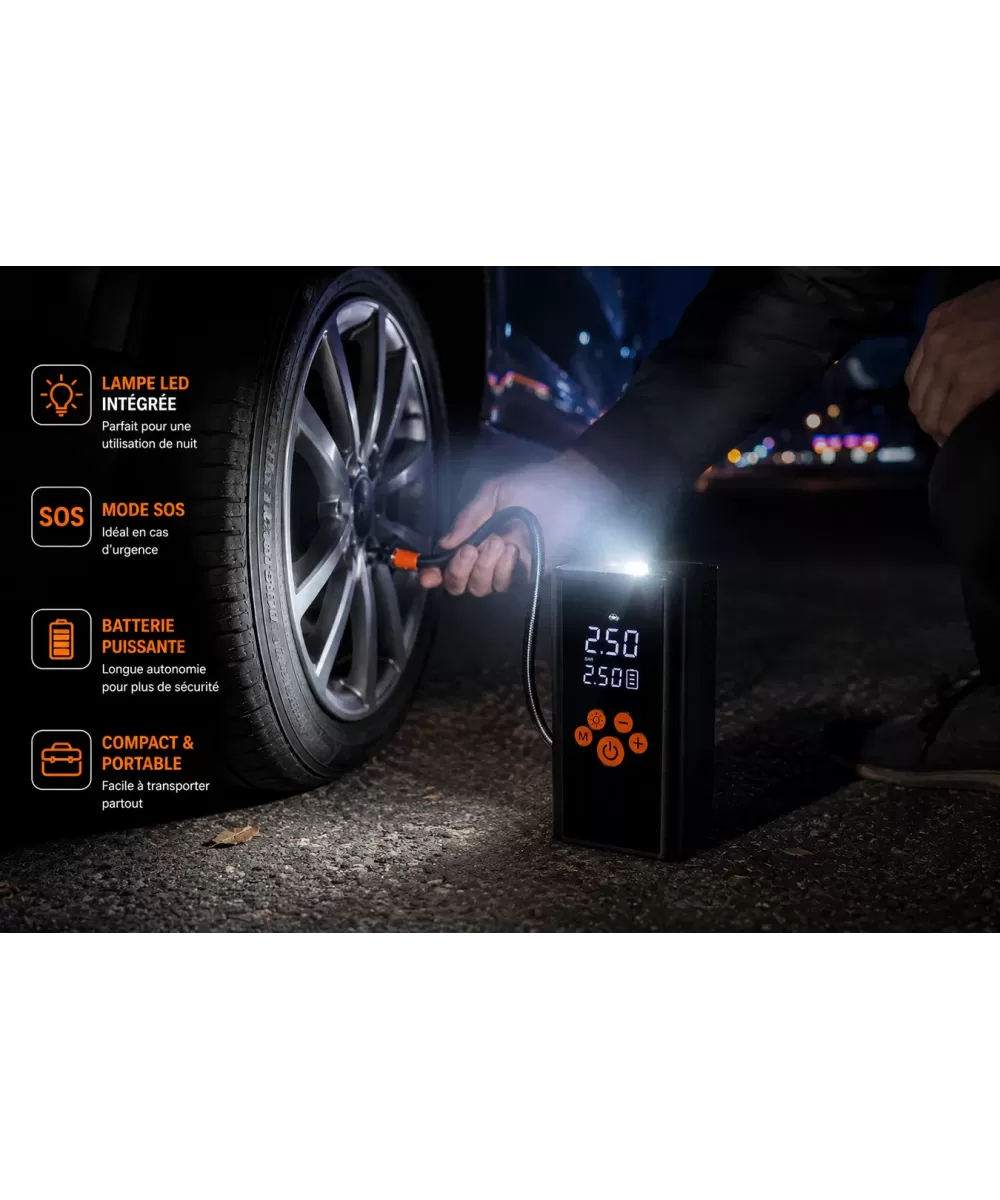 HIBCO Mini Compresseur d’Air Portable A6 – Gonfleur Pneus