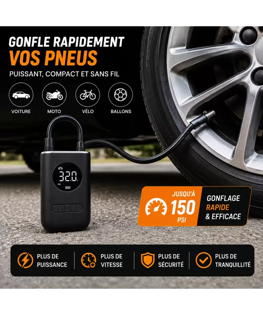 Mini Compresseur d'Air Portable 150 PSI | HIBCO