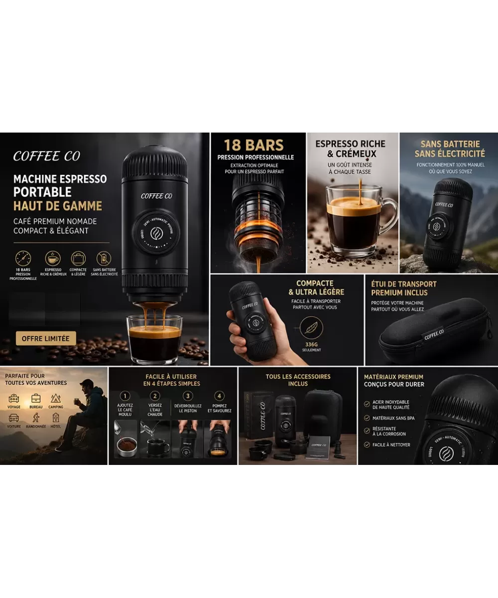 Coffee Co Machine Espresso Portable 18 Bars | HIBCO