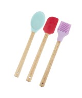3 Pieces Silicone Spatulas Heart Shaped