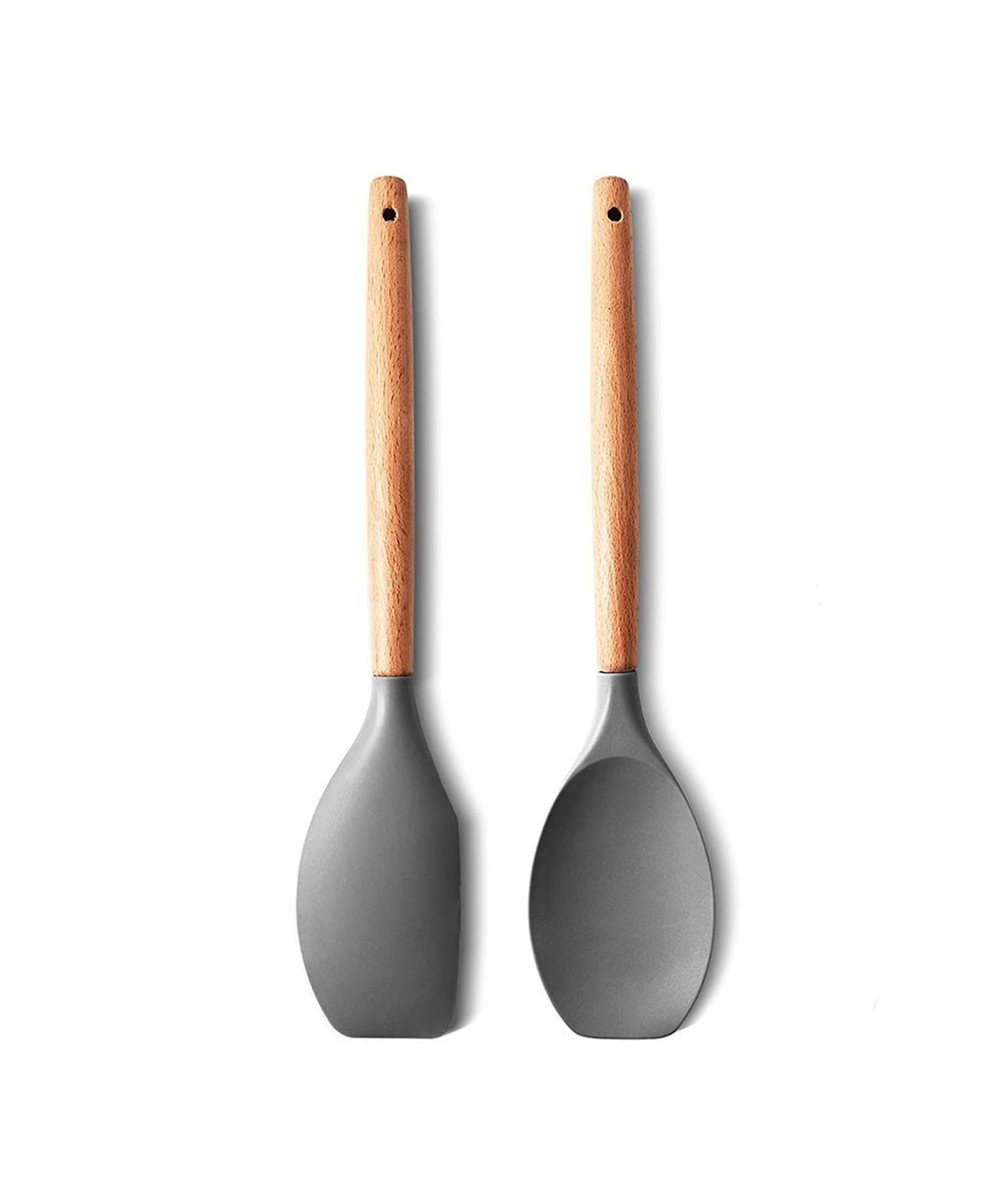 P-Plus Large Wooden Handle Spatula Set