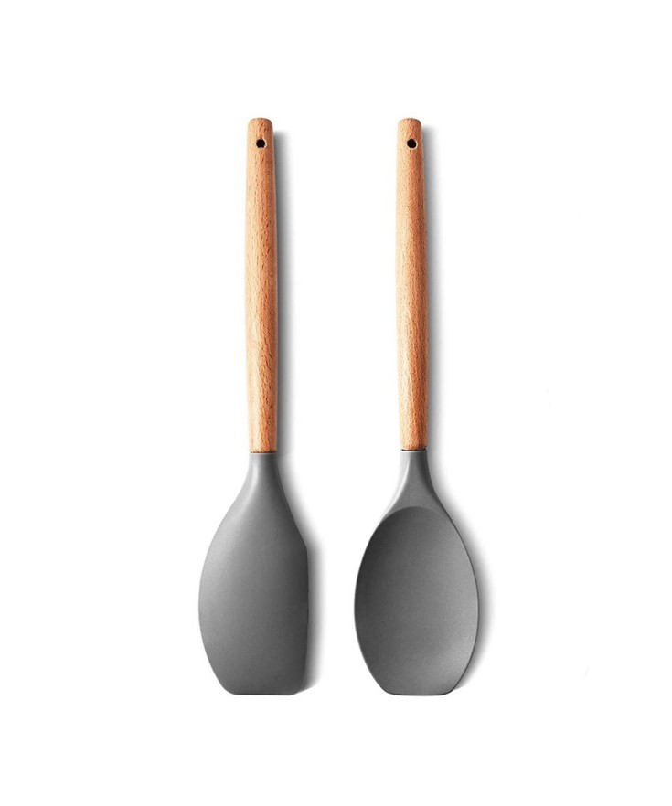 P-Plus Large Wooden Handle Spatula Set